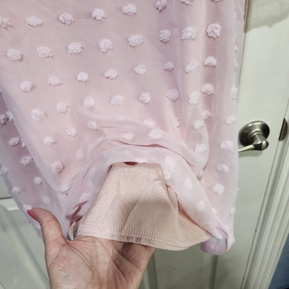💚 3/$10 Belongsci Pink Textured Dress Size XXL - Picture 4 of 11